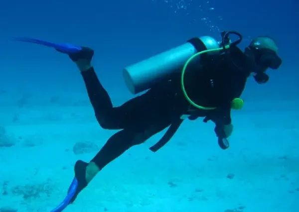 Clear turquoise waters of the Red Sea for scuba diving.